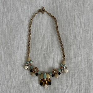 J. Crew Factory Gold and Multicolor Statement Necklace